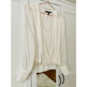 Ivory White House Black Market Blouse